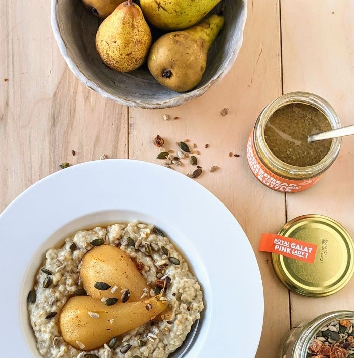 Nutcessity Nut Butter | Poached Pear Porridge